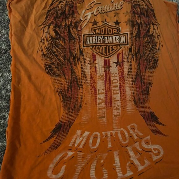 Harley-Davidson Orange Winged Muscle Tank - Picture 8 of 9